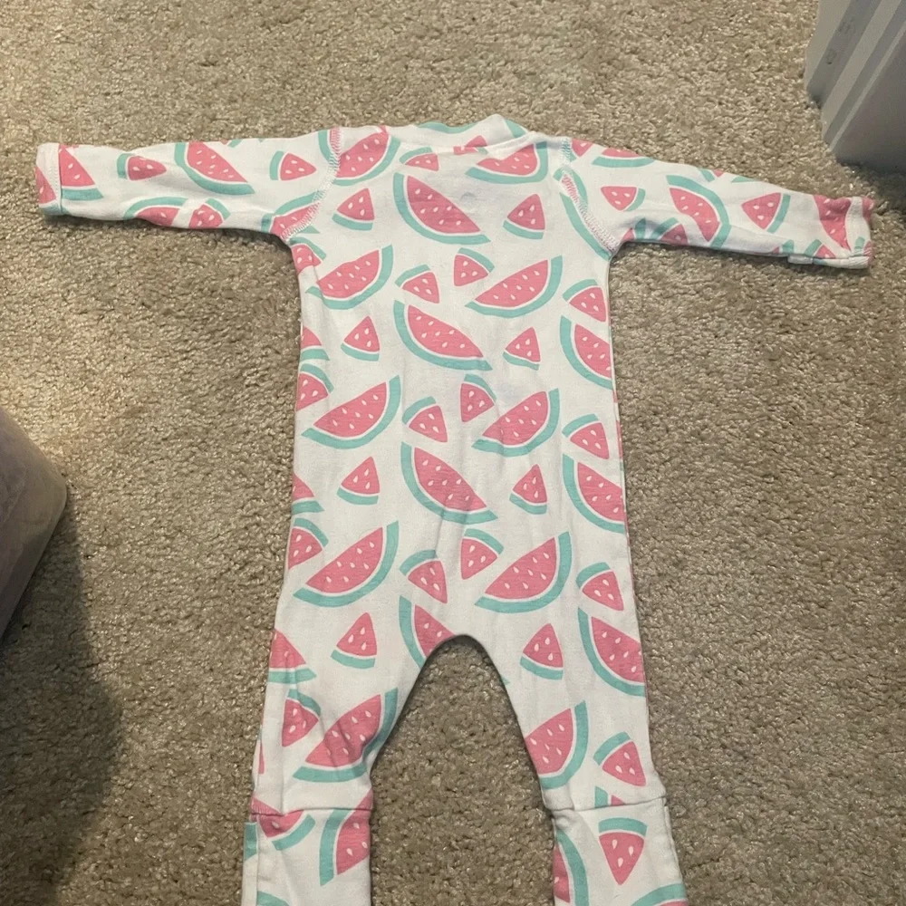 Monica + Andy Watermelon Print Onesie